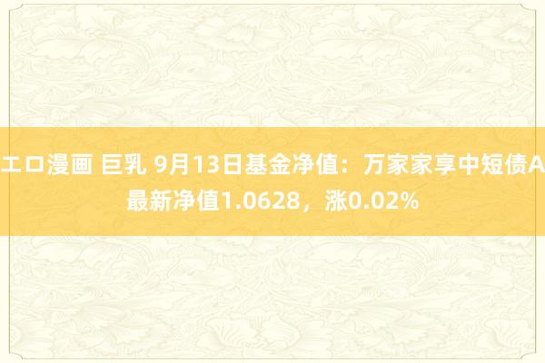 エロ漫画 巨乳 9月13日基金净值：万家家享中短债A最新净值1.0628，涨0.02%