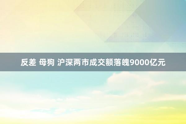 反差 母狗 沪深两市成交额落魄9000亿元