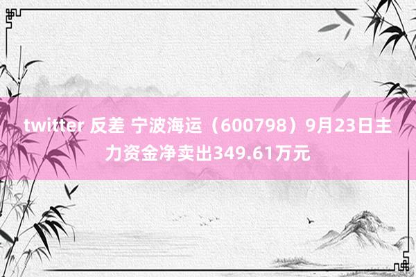 twitter 反差 宁波海运（600798）9月23日主力资金净卖出349.61万元