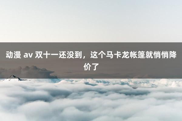 动漫 av 双十一还没到，这个马卡龙帐篷就悄悄降价了