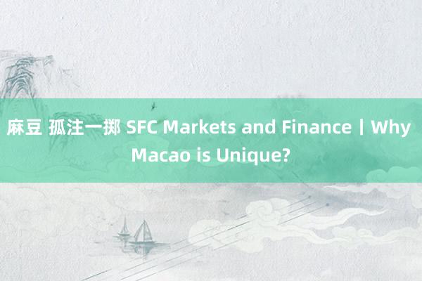 麻豆 孤注一掷 SFC Markets and Finance丨Why Macao is Unique?