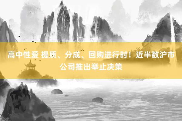 高中性爱 提质、分成、回购进行时！近半数沪市公司推出举止决策