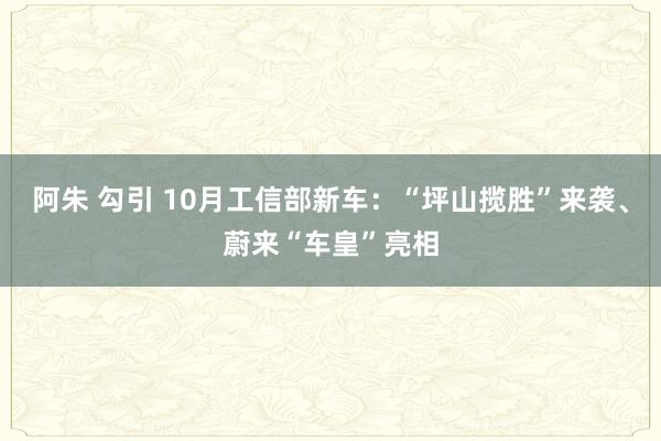 阿朱 勾引 10月工信部新车：“坪山揽胜”来袭、蔚来“车皇”亮相