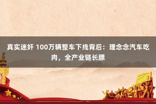 真实迷奸 100万辆整车下线背后：理念念汽车吃肉，全产业链长膘