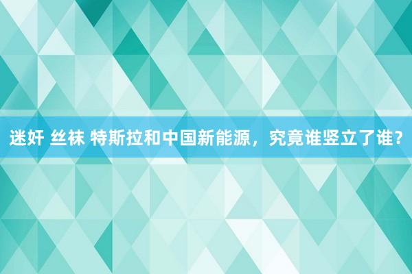 迷奸 丝袜 特斯拉和中国新能源，究竟谁竖立了谁？