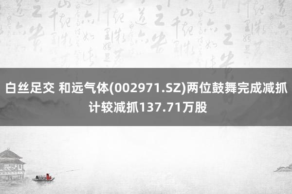 白丝足交 和远气体(002971.SZ)两位鼓舞完成减抓 计较减抓137.71万股