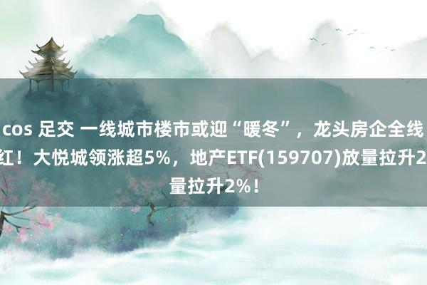 cos 足交 一线城市楼市或迎“暖冬”，龙头房企全线飘红！大悦城领涨超5%，地产ETF(159707)放量拉升2%！