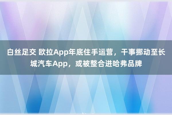 白丝足交 欧拉App年底住手运营，干事挪动至长城汽车App，或被整合进哈弗品牌