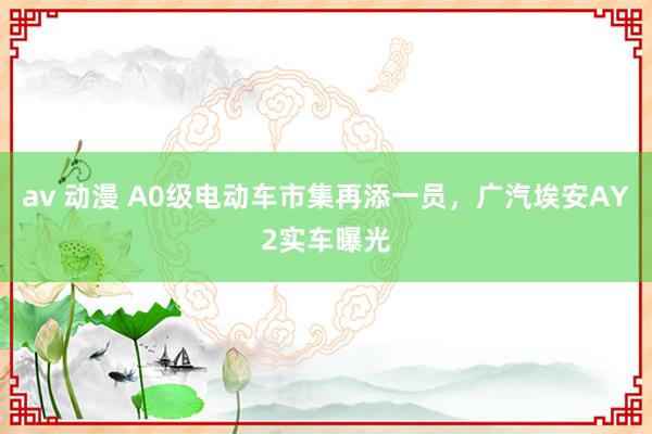 av 动漫 A0级电动车市集再添一员，广汽埃安AY2实车曝光