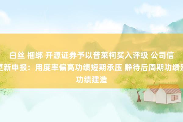 白丝 捆绑 开源证券予以普莱柯买入评级 公司信息更新申报：用度率偏高功绩短期承压 静待后周期功绩建造