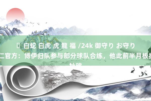 ✨白蛇 白虎 虎 龍 福 /24k 御守り お守り 拜仁官方：博伊归队参与部分球队合练，他此前半月板扯破