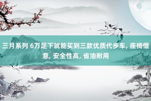 三月系列 6万足下就能买到三款优质代步车， 座椅惬意， 安全性高， 省油耐用