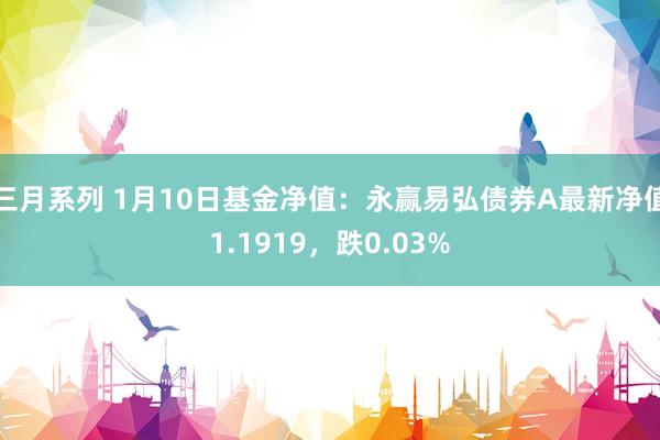 三月系列 1月10日基金净值：永赢易弘债券A最新净值1.1919，跌0.03%