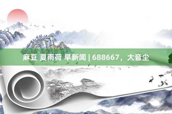 麻豆 夏雨荷 早新闻 | 688667，大音尘