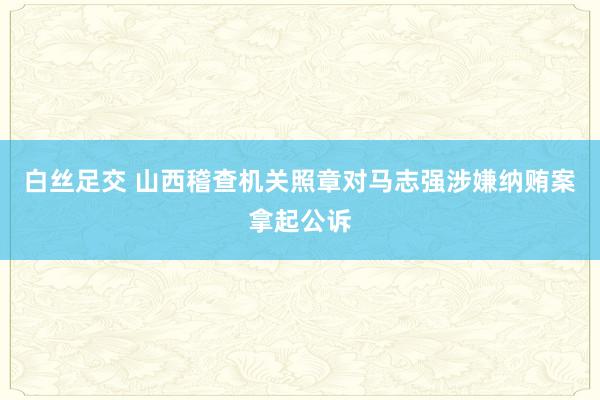 白丝足交 山西稽查机关照章对马志强涉嫌纳贿案拿起公诉